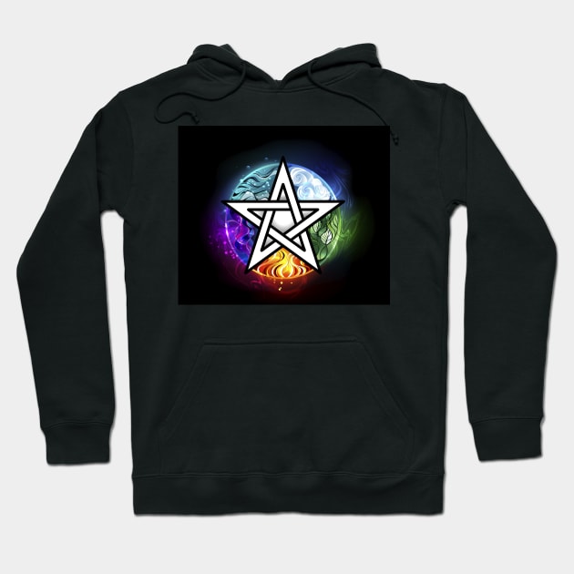 Glowing Wiccan Pentagram Hoodie by Blackmoon9